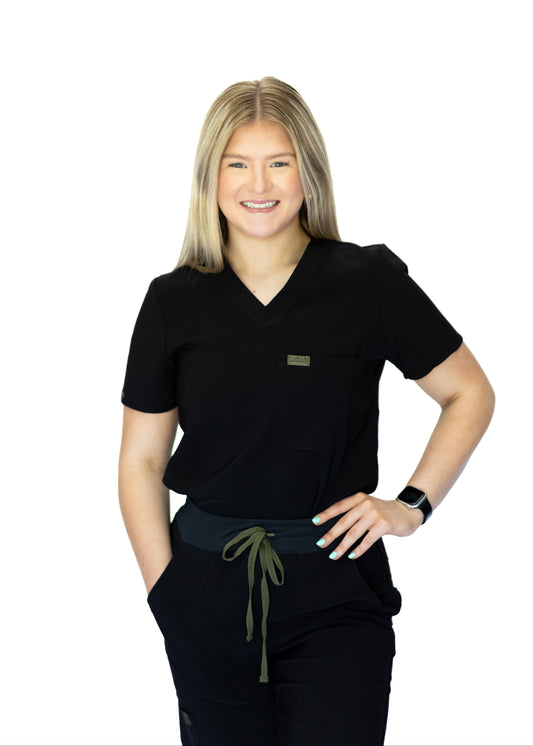 Not So Basic Scrub Top - Black