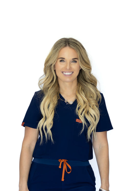Not So Basic Scrub Top - Navy